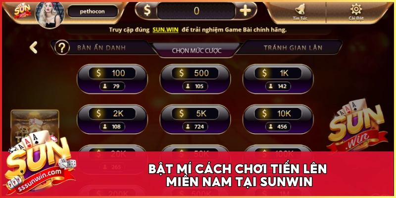 Bật mí cách chơi Tiến Lên Miền Nam tại Sunwin