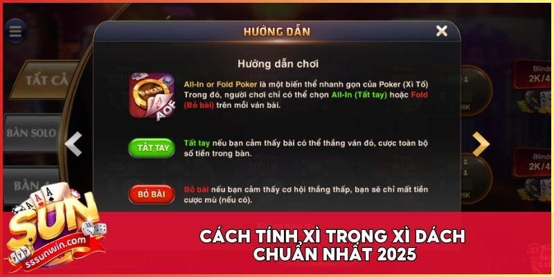 Cách tính xì trong Xì Dách chuẩn nhất 2025