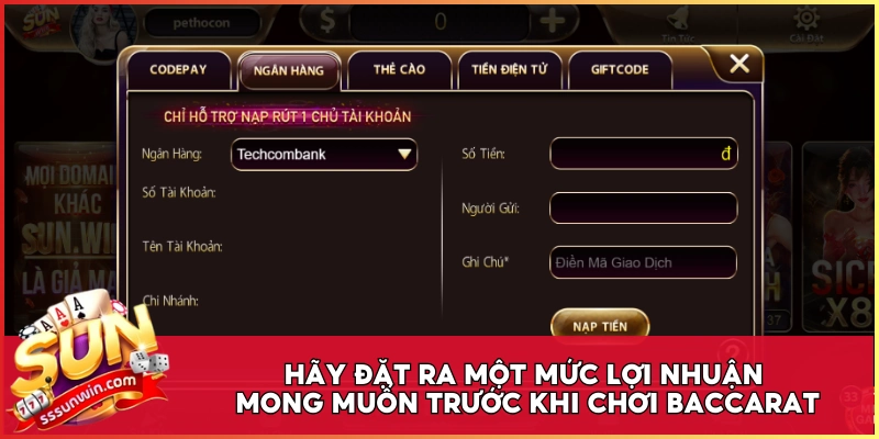 Hãy đặt ra mức lợi nhuận mong muốn trước khi chơi Baccarat