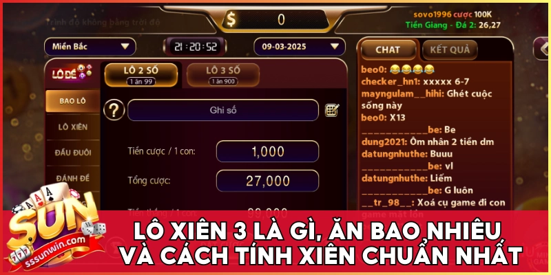 lô xiên 3 là gì