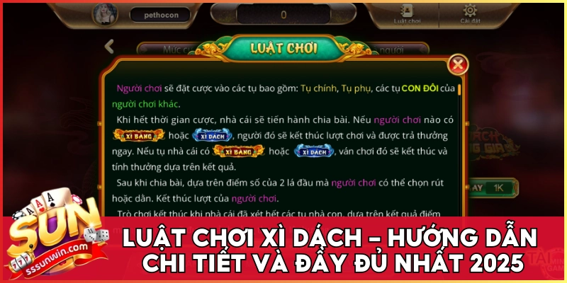 Luật chơi Xì Dách