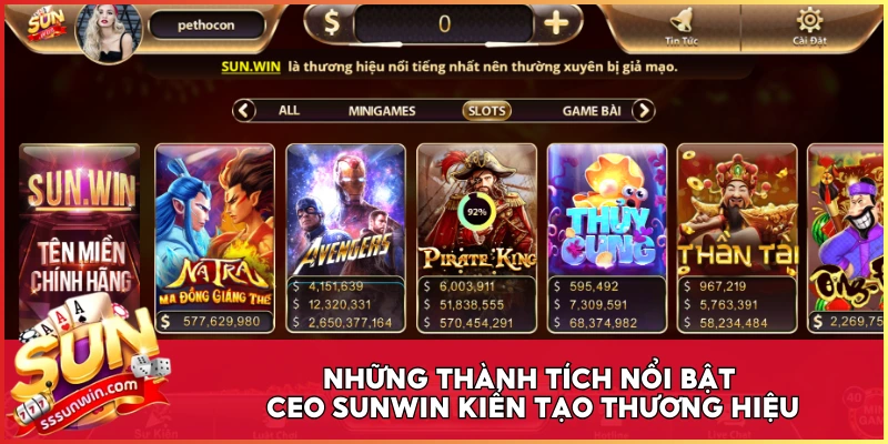 Những thành tích nổi bật CEO Sunwin kiến tạo thương hiệu
