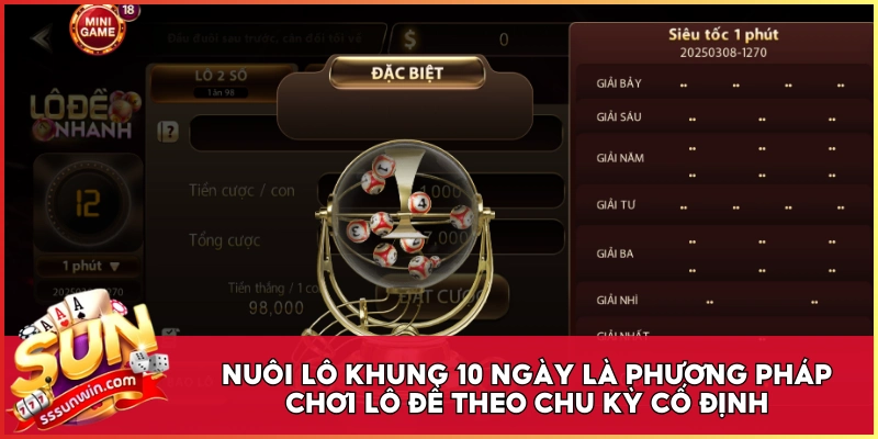 Nuôi lô khung 10 ngày là phương pháp chơi lô đề theo chu kỳ cố định
