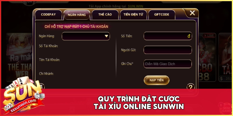 Quy trình đặt cược Tài Xỉu online Sunwin