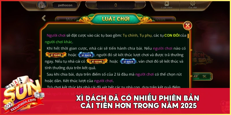 Xì Dách đã có nhiều phiên bản cải tiến hơn trong năm 2025