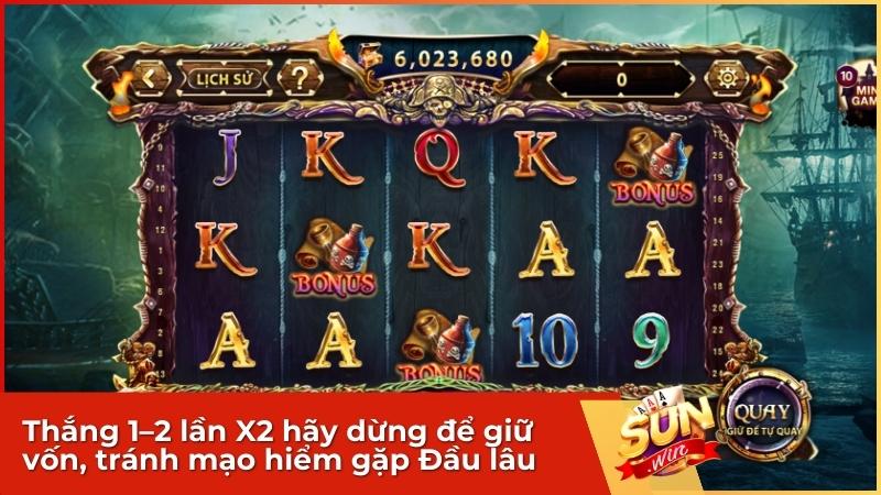 Game Nổ Hũ Pirate King Sunwin: Săn Kho Báu Biển Cả & Nhận Thưởng x5000 3 Thắng 1–2 lần X2 hãy dừng để giữ vốn, tránh mạo hiểm gặp Đầu lâu