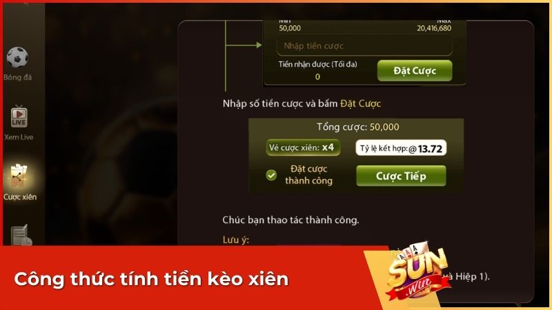 Kèo Xiên Là Gì? Tuyệt Chiêu Tính Tiền & Soi Kèo Xiên Sunwin Ăn Đậm 3 Cược xiên có cách tính khá đơn giản và Sunwun có sẵn tính năng Cược thử cho phép người chơi biết trước tiền cược và tiền thắng