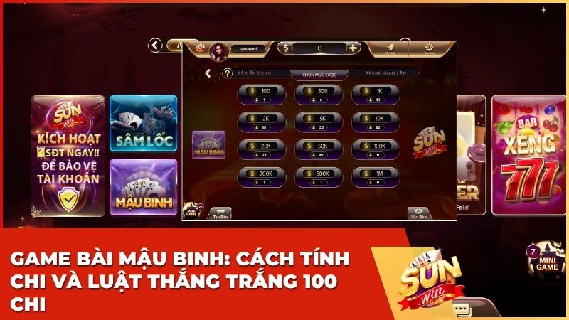 Game bài Mậu Binh Sunwin: Luật Chơi, Cách Tính Chi Và Các Trường Hợp Thắng Trắng 7 Game bài Mậu Binh Sunwin: Luật Chơi, Cách Tính Chi Và Các Trường Hợp Thắng Trắng