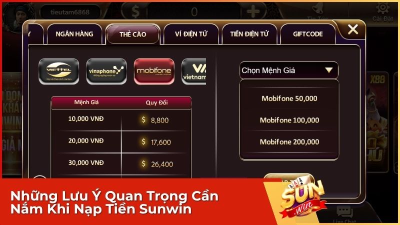 Hướng Dẫn Nạp Tiền Sunwin Nhanh Chóng và An Toàn 4 Những lưu ý quan trọng người chơi cần nắm rõ khi thực hiện theo hướng dẫn nạp tiền Sunwin của chúng tôi
