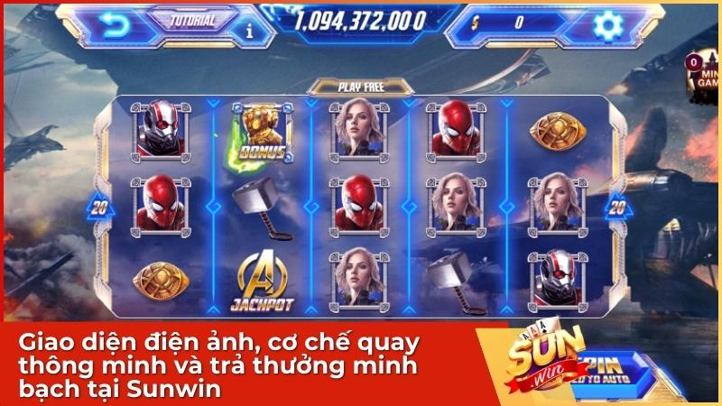 Game Nổ Hũ Avengers Sunwin: Săn Jackpot Khủng Cùng Biệt Đội Siêu Anh Hùng 3 Giao diện điện ảnh, cơ chế quay thông minh và trả thưởng minh bạch tại Sunwin