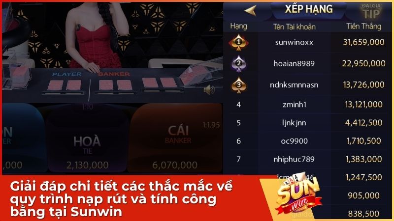 Baccarat Live Sunwin: Sảnh Cược Đẳng Cấp & Bí Kíp Chinh Phục Dealer 3 Giải đáp chi tiết các thắc mắc về quy trình nạp rút và tính công bằng, giúp người chơi hoàn toàn an tâm khi trải nghiệm