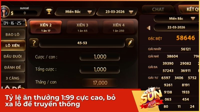 Giao diện Lô đề truyền thống tại Sunwin uy tín, minh bạch và chuyên nghiệp