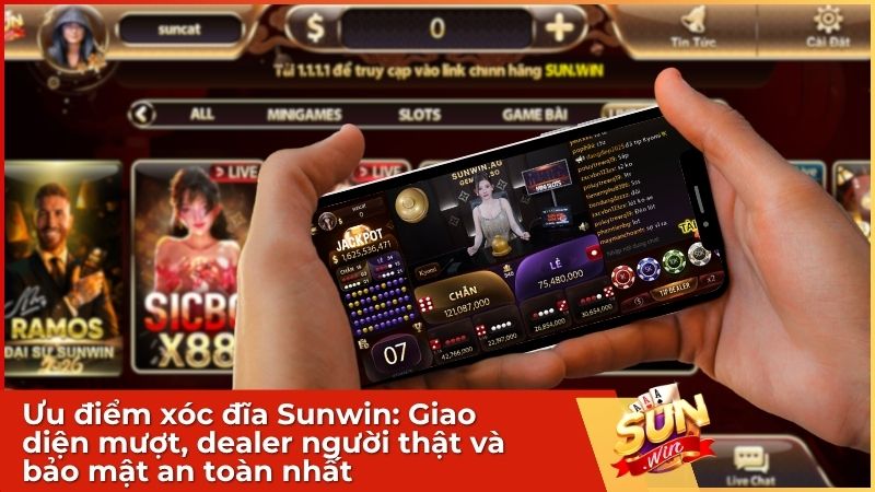 Trải nghiệm xóc đĩa Sunwin mượt mà với dealer người thật và hệ thống bảo mật cao